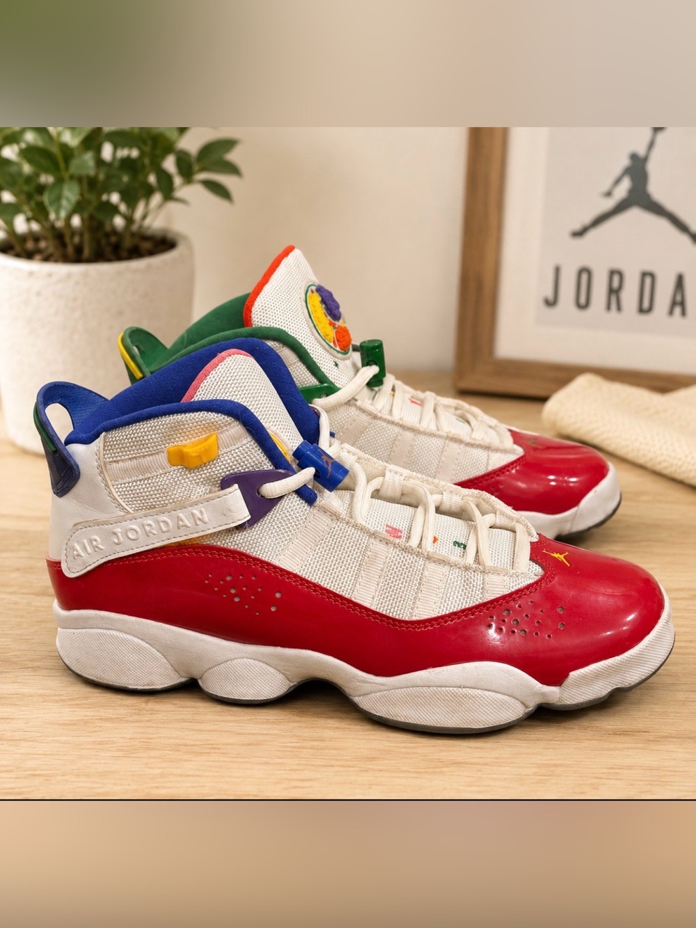 Nike air Jordan 6 rings GS multi color retro size 7 Y CW 7004-100